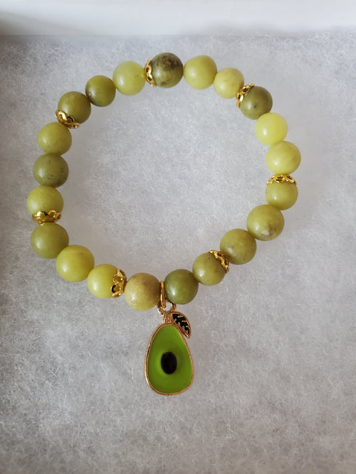 #summer #avocado jade charm bracelet