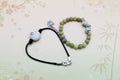 6" - 6.5" Painted porcelain and glass bead bracelets - Arts & Scraps