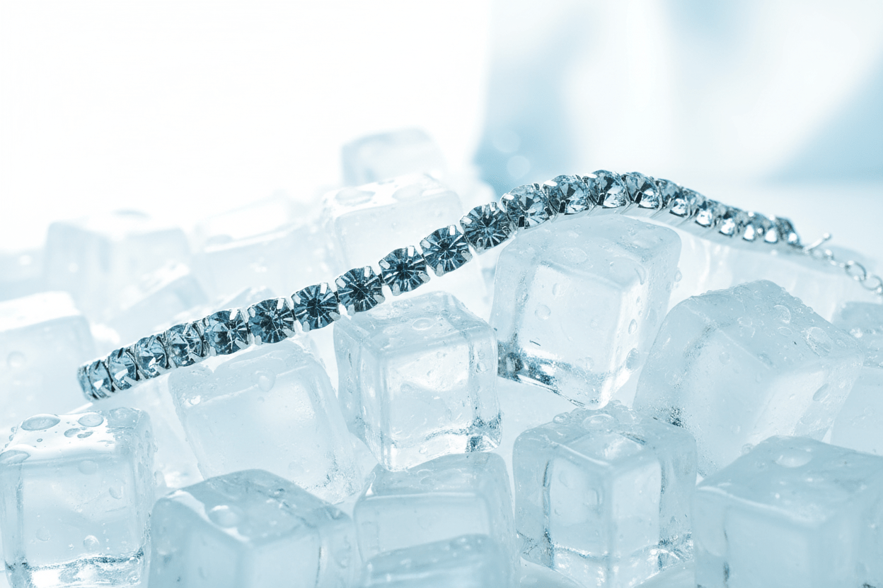 "A little ice" Beautiful silver tone bracelet w/crystals - Arts & Scraps