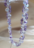 Beautiful 7" beaded amethyst and crystal bracelet - Arts & Scraps