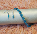 Beautiful aqua blue Preciosa crystal bracelet w/earrings - Arts & Scraps