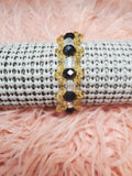 Elegant gold, black, & white bead bracelet - Arts & Scraps