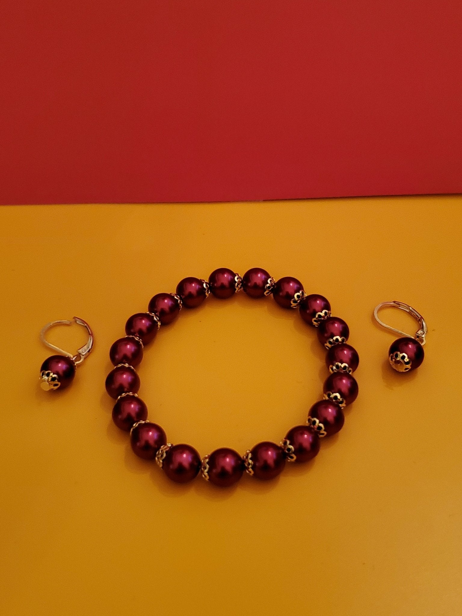 Elegant Red & Gold Jewelry Set - Arts & Scraps