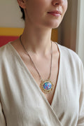 Necklace w/flower resin charm - Arts & Scraps