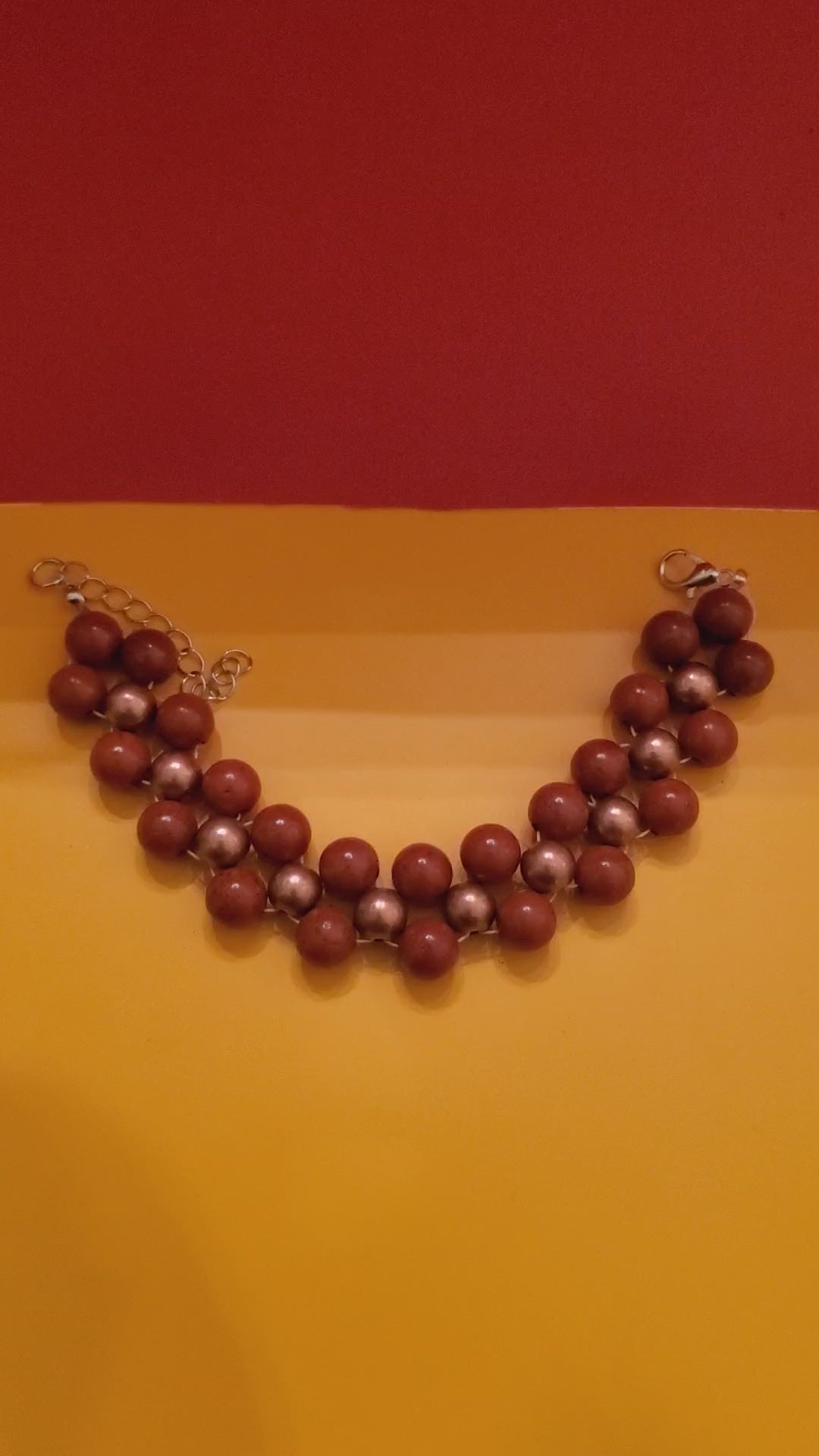 Stunning red and copper bracelet