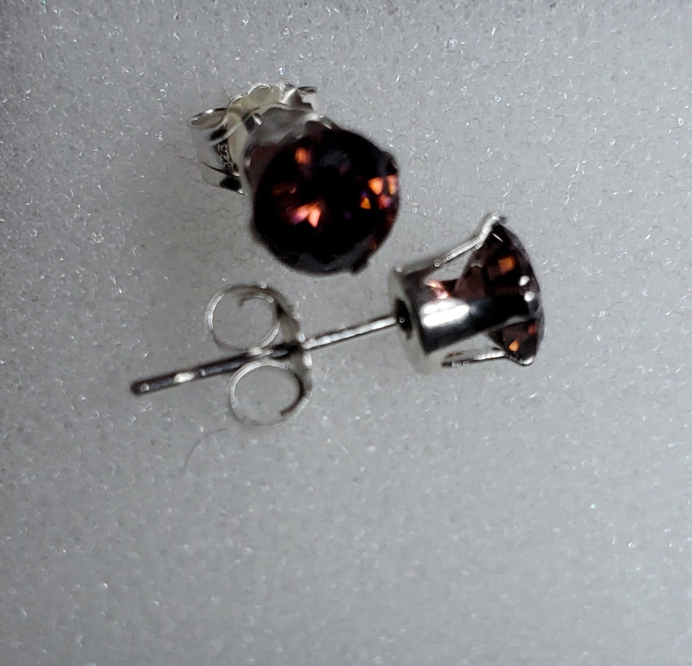 Sterling silver cubic zirconia month of June earrings - Arts & Scraps