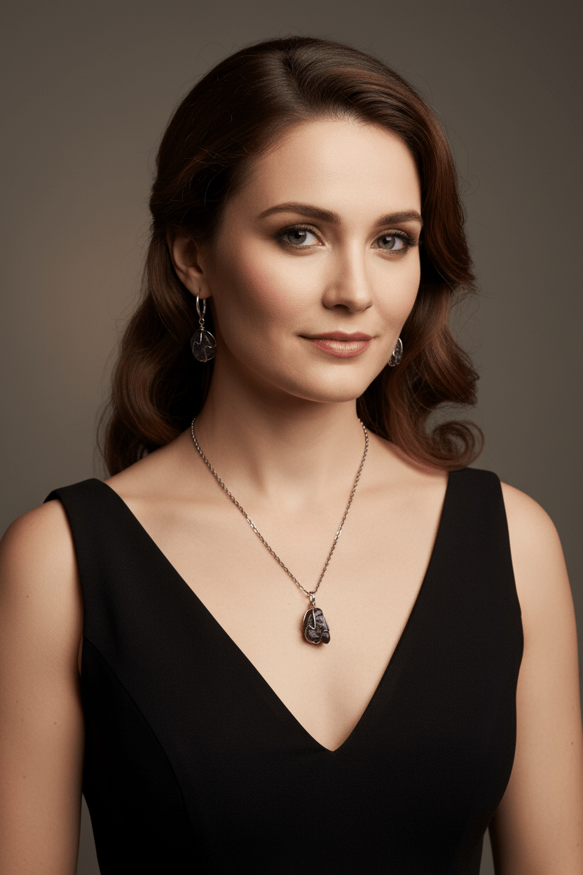 Stone charm Necklace and Earrings - Arts & Scraps