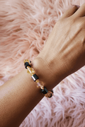 Stylish hematite black and gold bead bracelet - Arts & Scraps