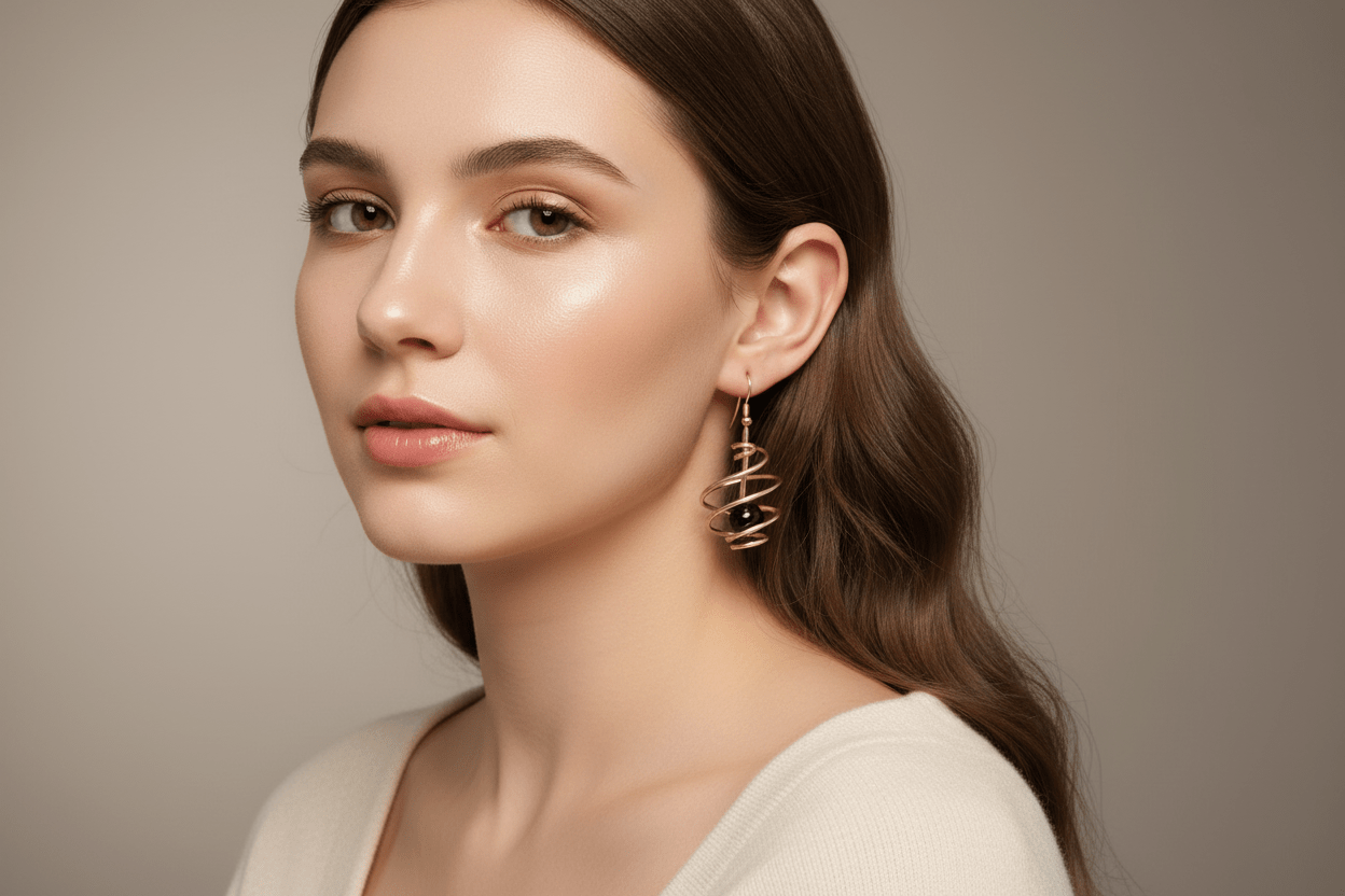 Very cute dangling gold tone earrings for that perfect look. - Arts & Scraps