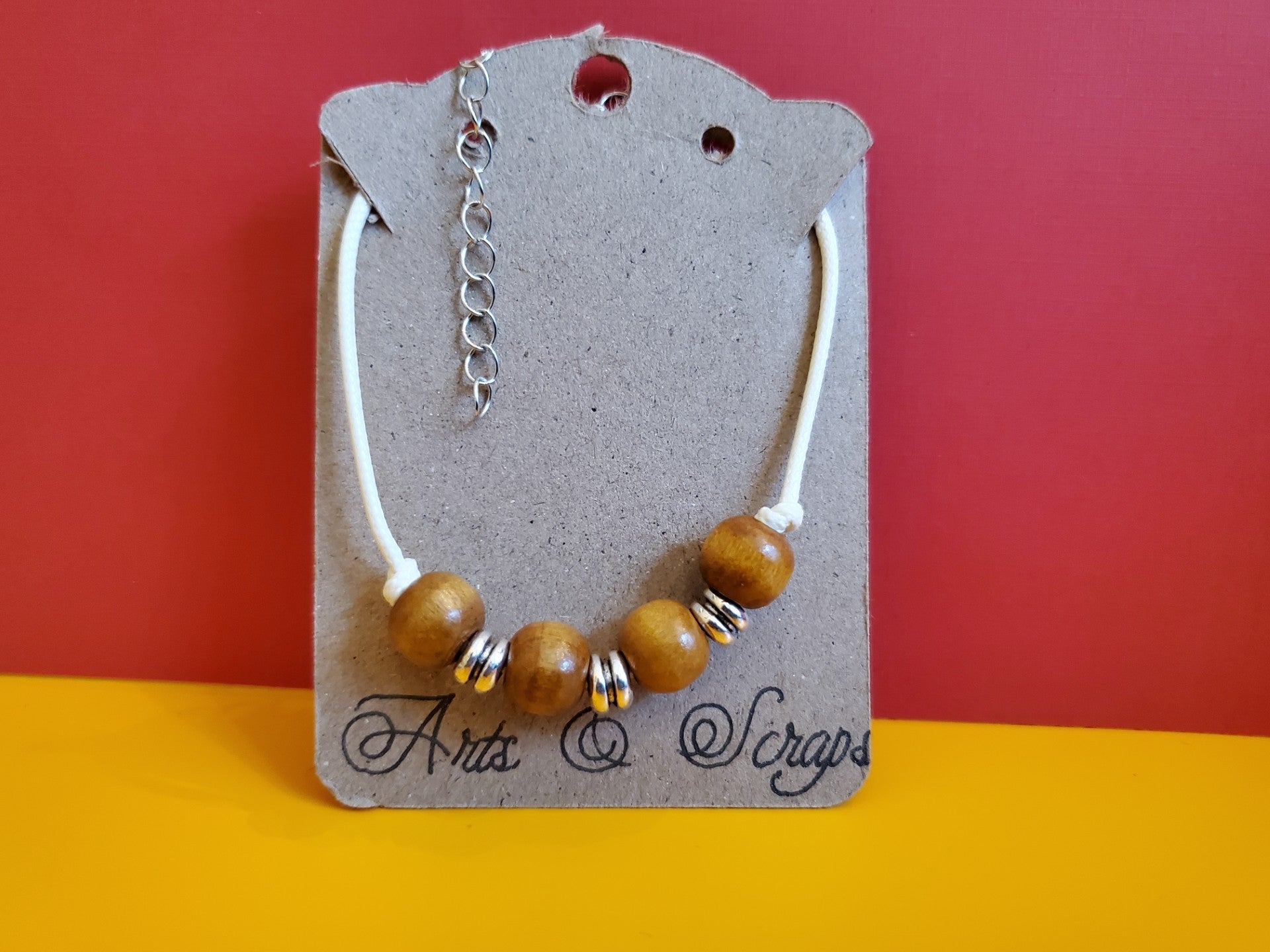 Wood /cord bracelet - Arts & Scraps